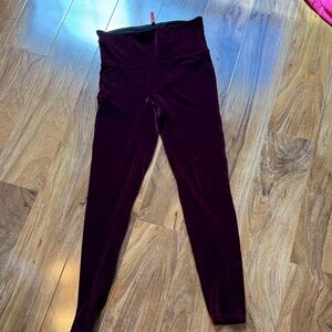 SPANX Velvet Leggings - Rich Maroon